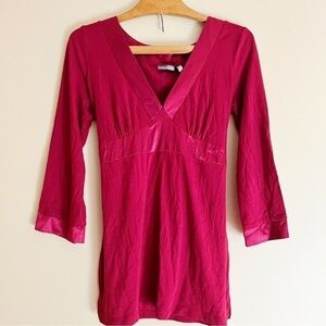 Apt 9 Stretch Red Velvet V Neck Blouse